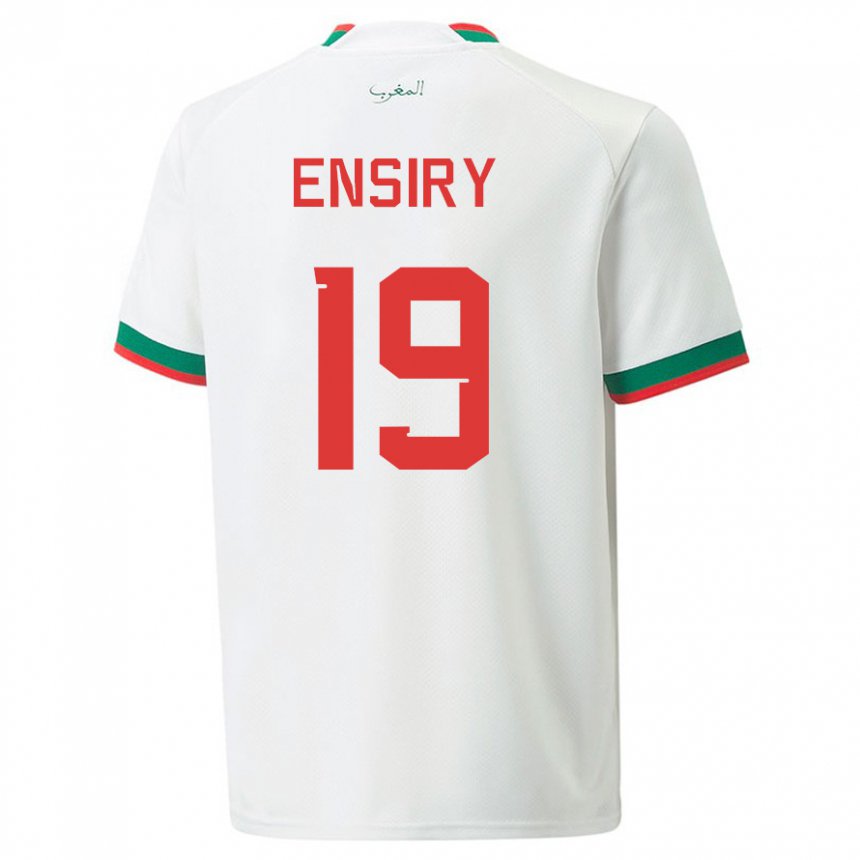 Niño Camiseta Marruecos Youssef Ensiry #19 Blanco 2ª Equipación 22-24 La Camisa México