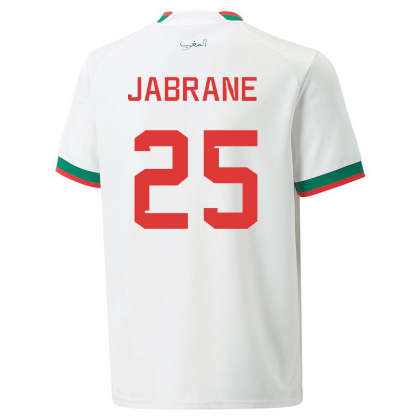 Niño Camiseta Marruecos Yahya Jabrane #25 Blanco 2ª Equipación 22-24 La Camisa México