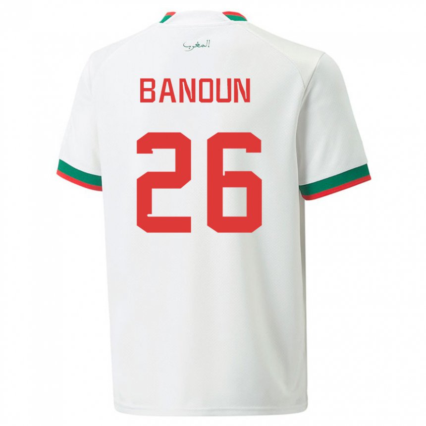 Niño Camiseta Marruecos Badr Banoun #26 Blanco 2ª Equipación 22-24 La Camisa México