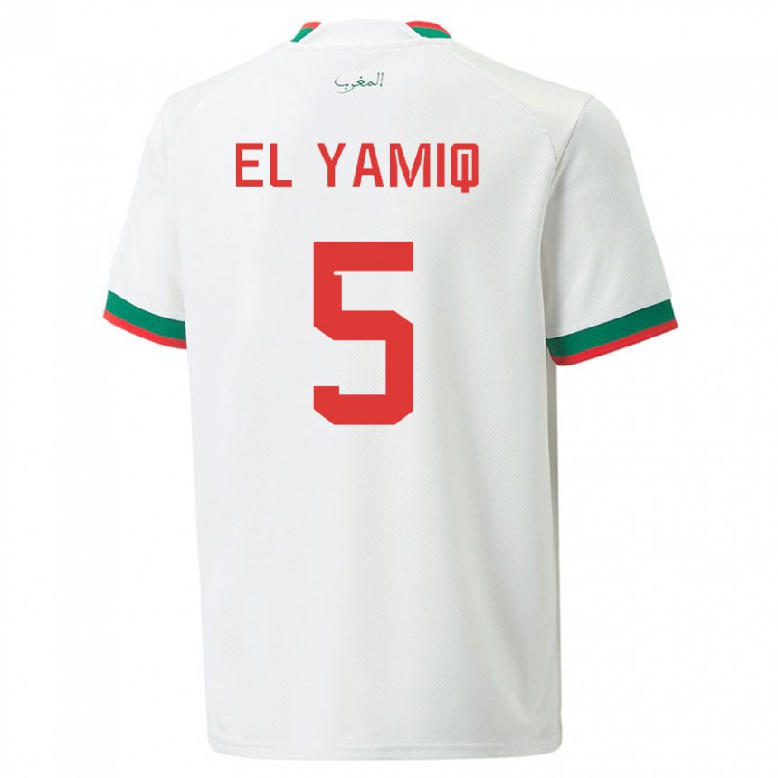 Niño Camiseta Marruecos Jawad El Yamiq #5 Blanco 2ª Equipación 22-24 La Camisa México