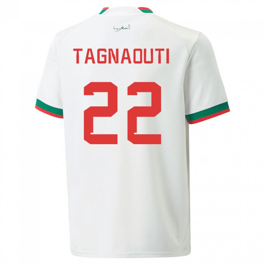 Niño Camiseta Marruecos Ahmed Reda Tagnaouti #22 Blanco 2ª Equipación 22-24 La Camisa México