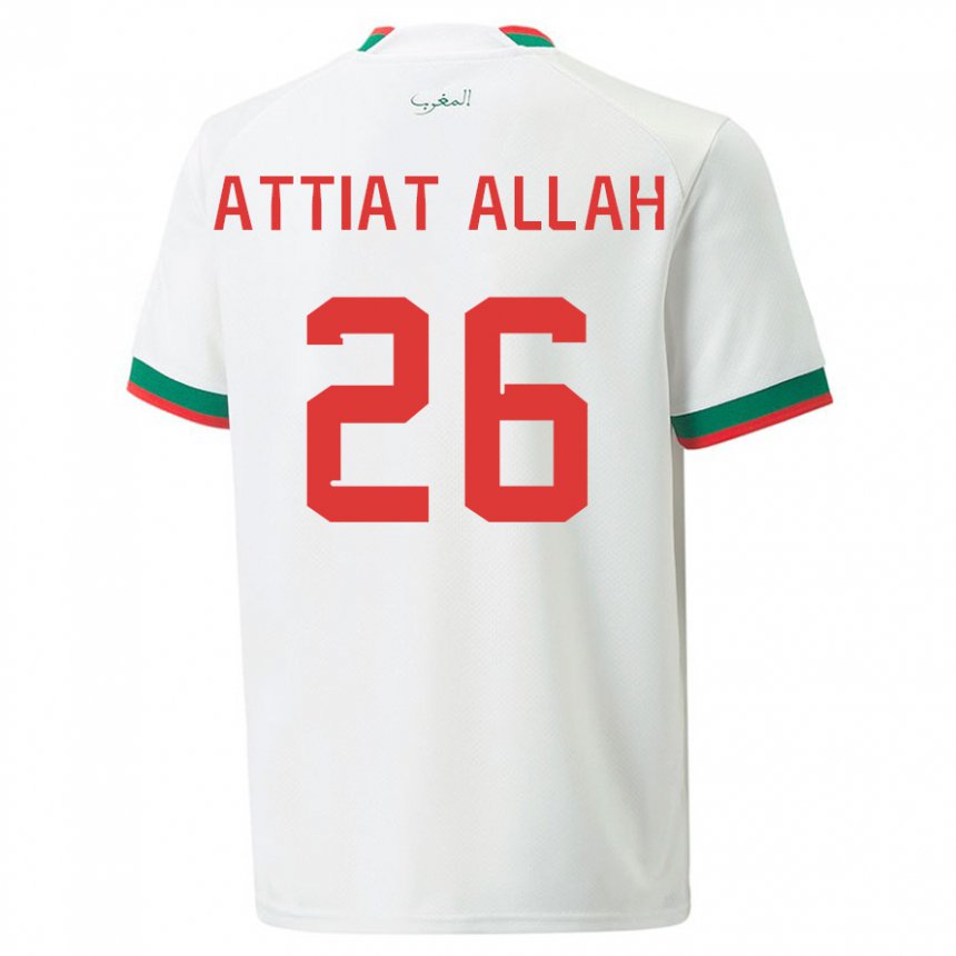 Niño Camiseta Marruecos Yahia Attiat-allah #26 Blanco 2ª Equipación 22-24 La Camisa México