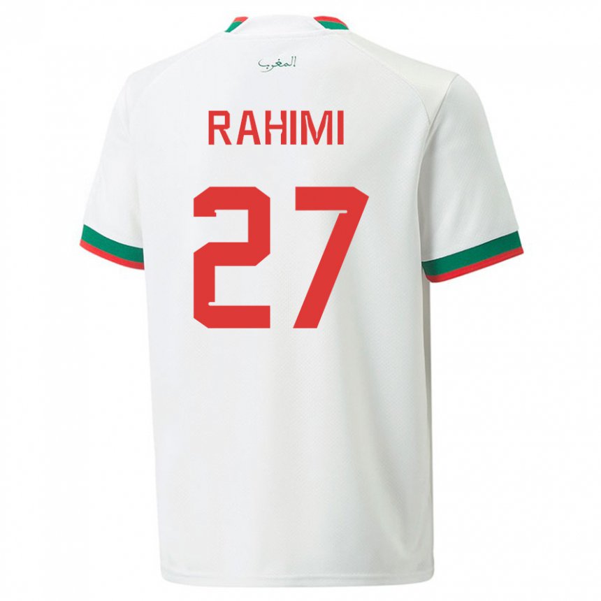 Niño Camiseta Marruecos Soufiane Rahimi #27 Blanco 2ª Equipación 22-24 La Camisa México