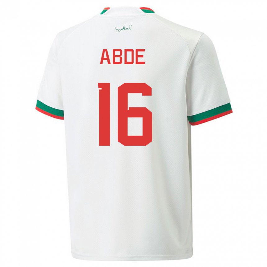 Niño Camiseta Marruecos Ez Abde #16 Blanco 2ª Equipación 22-24 La Camisa México