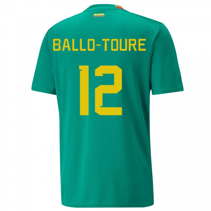 Niño Camiseta Senegal Fode Ballo-toure #12 Verde 2ª Equipación 22-24 La Camisa México