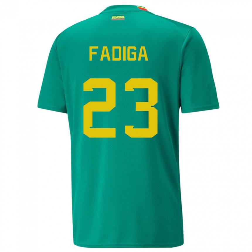 Niño Camiseta Senegal Noah Fadiga #23 Verde 2ª Equipación 22-24 La Camisa México