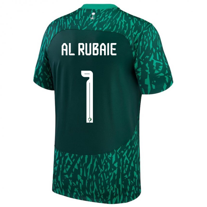 Niño Camiseta Arabia Saudita Mohammed Al Rubaie #1 Verde Oscuro 2ª Equipación 22-24 La Camisa México