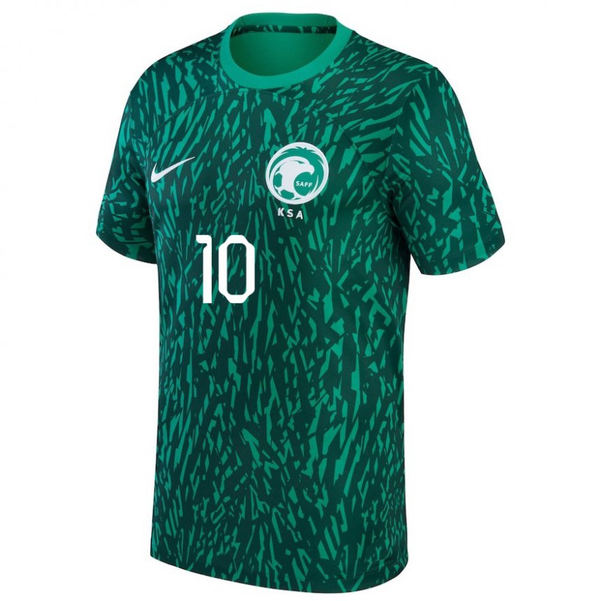 Niño Camiseta Arabia Saudita Salem Al Dawsari #10 Verde Oscuro 2ª Equipación 22-24 La Camisa México