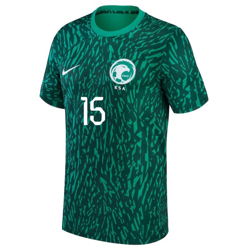 Niño Camiseta Arabia Saudita Ali Al Hassan #15 Verde Oscuro 2ª Equipación 22-24 La Camisa México