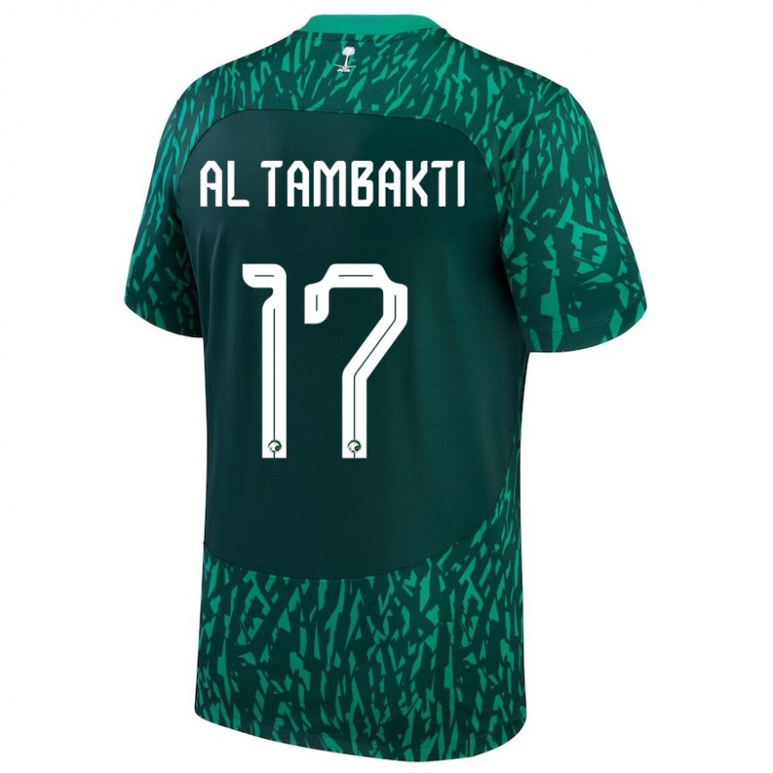 Niño Camiseta Arabia Saudita Hassan Al Tambakti #17 Verde Oscuro 2ª Equipación 22-24 La Camisa México