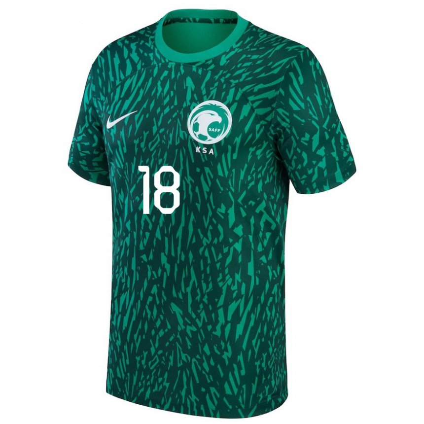 Niño Camiseta Arabia Saudita Nawaf Al Abid #18 Verde Oscuro 2ª Equipación 22-24 La Camisa México