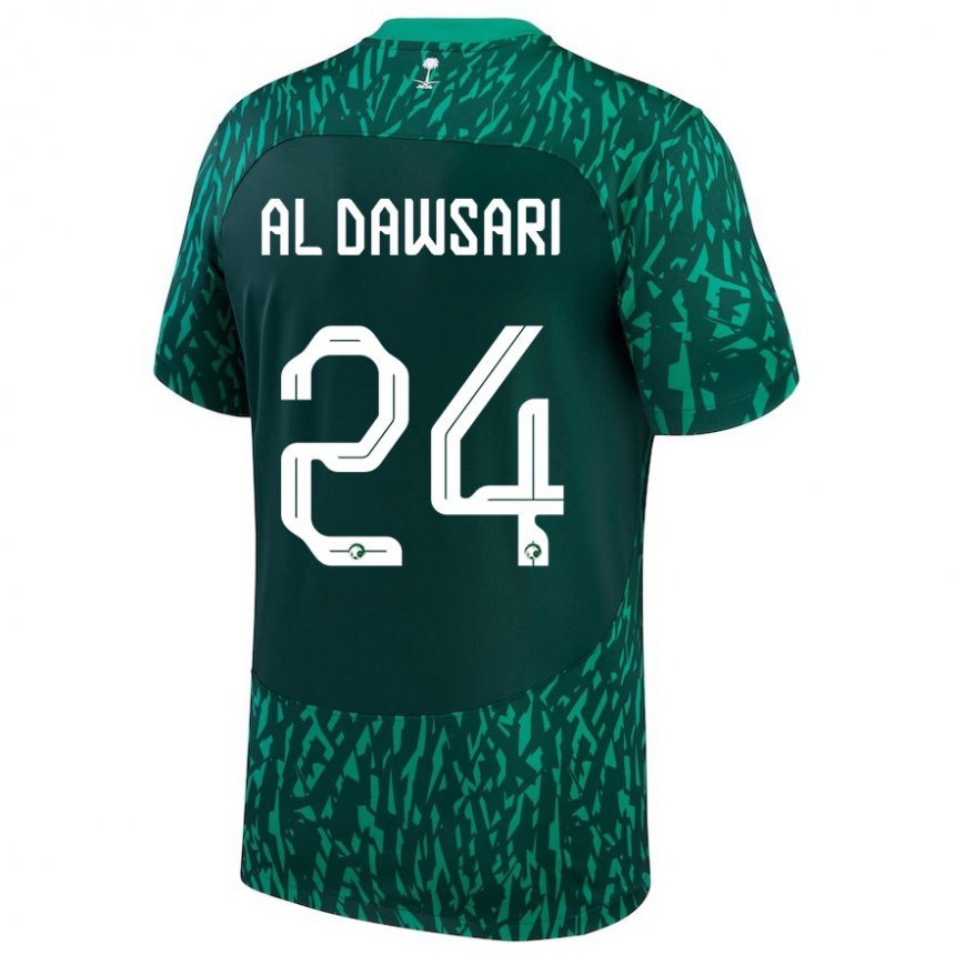 Niño Camiseta Arabia Saudita Nasser Al Dawsari #24 Verde Oscuro 2ª Equipación 22-24 La Camisa México