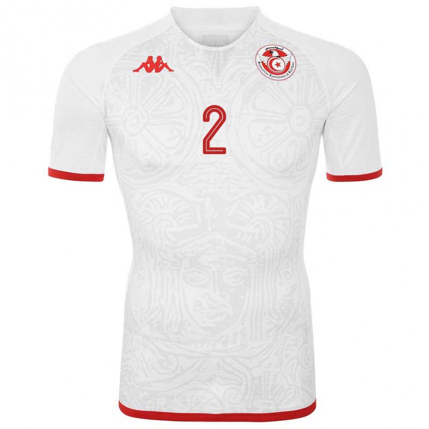 Niño Camiseta Túnez Bilel Ifa #2 Blanco 2ª Equipación 22-24 La Camisa México