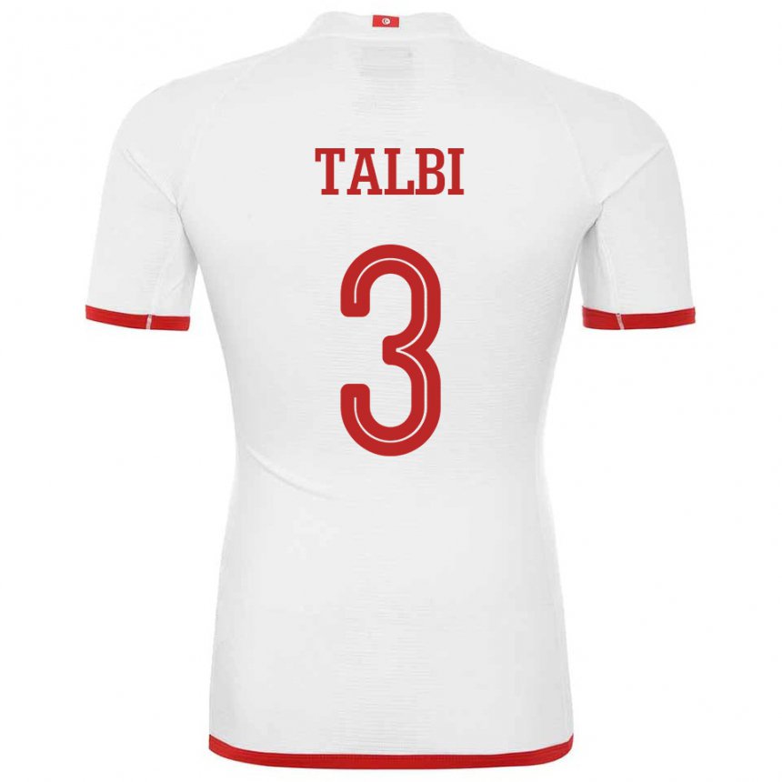 Niño Camiseta Túnez Montassar Talbi #3 Blanco 2ª Equipación 22-24 La Camisa México