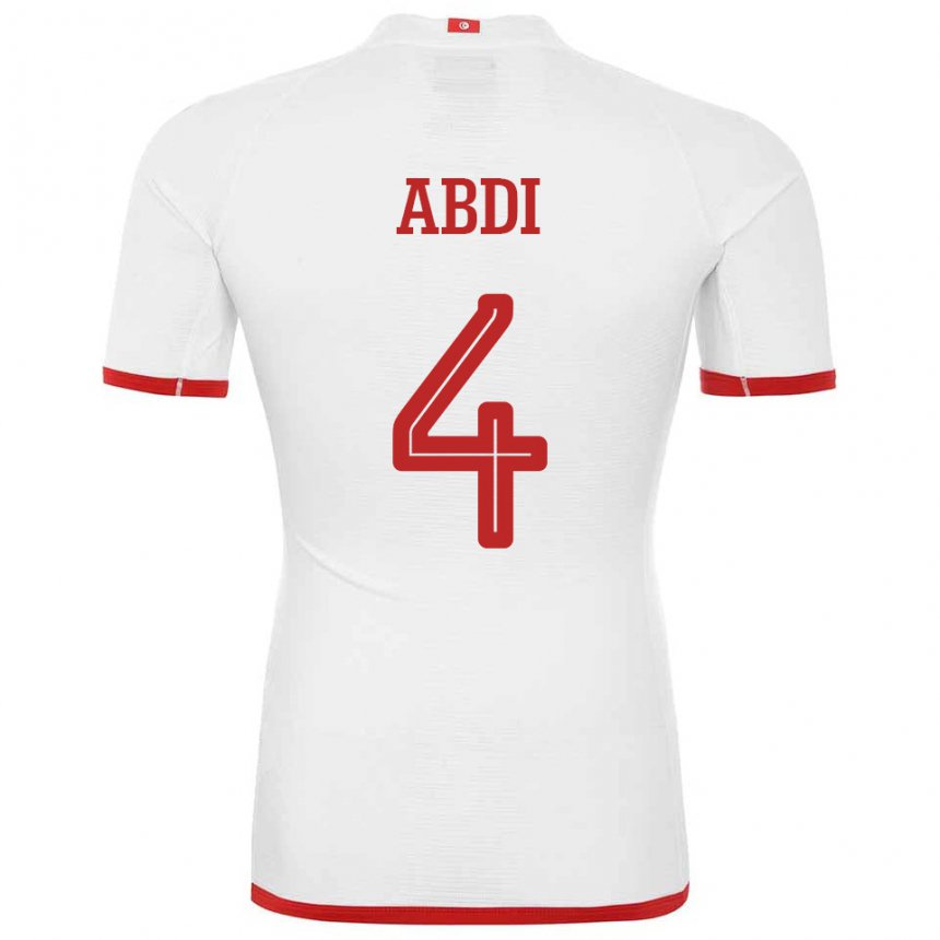 Niño Camiseta Túnez Ali Abdi #4 Blanco 2ª Equipación 22-24 La Camisa México