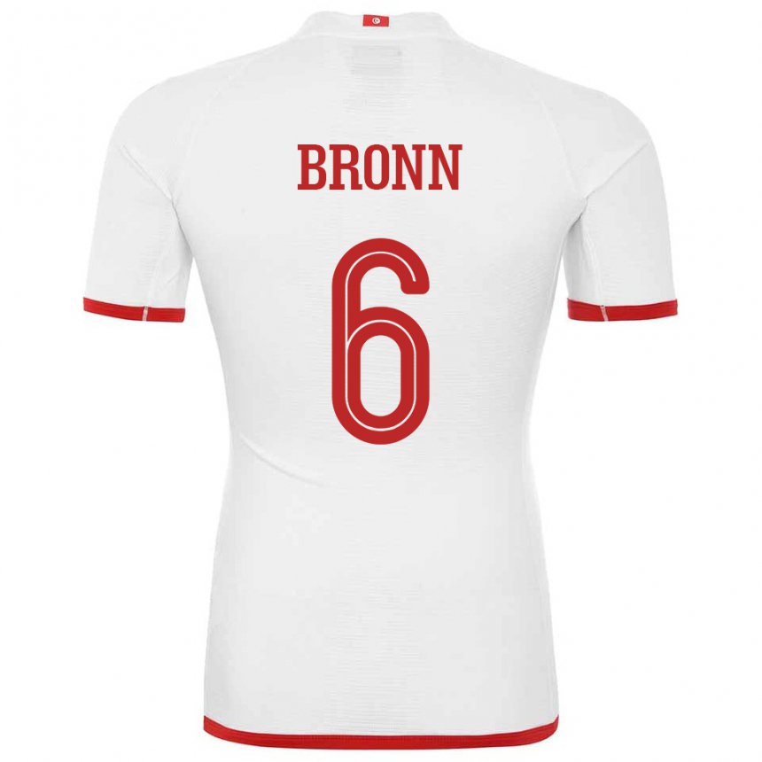 Niño Camiseta Túnez Dylan Bronn #6 Blanco 2ª Equipación 22-24 La Camisa México