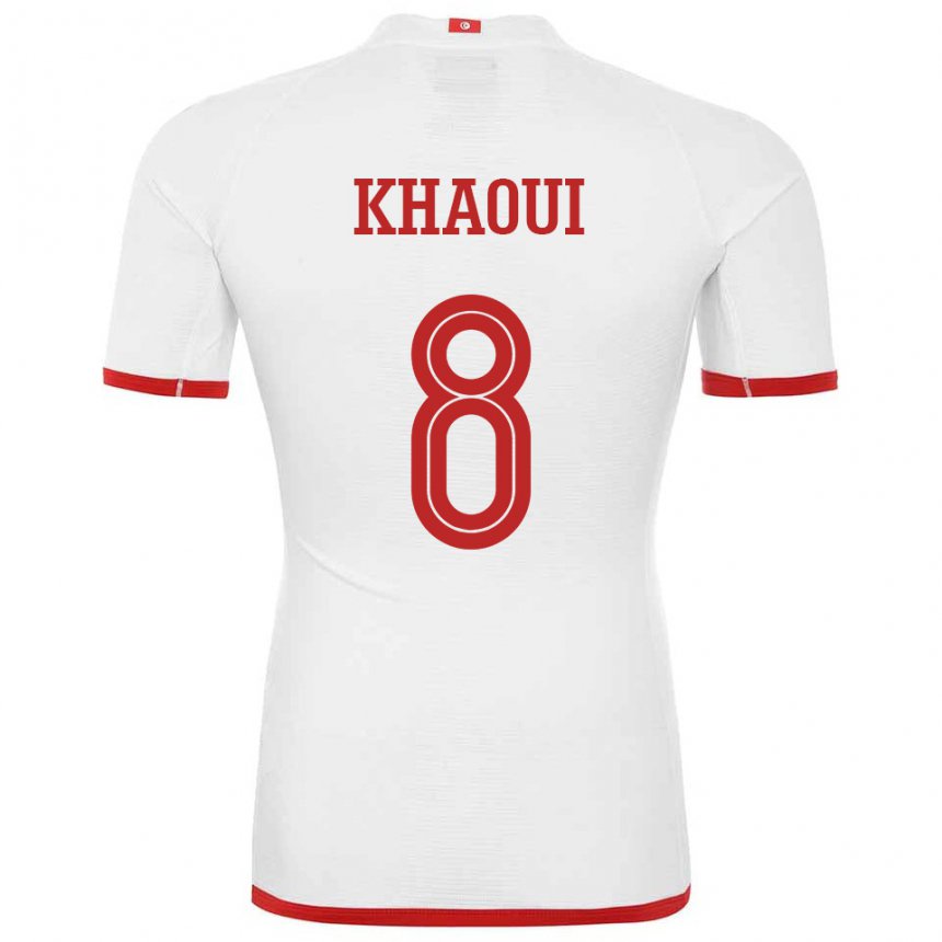 Niño Camiseta Túnez Saif Eddine Khaoui #8 Blanco 2ª Equipación 22-24 La Camisa México
