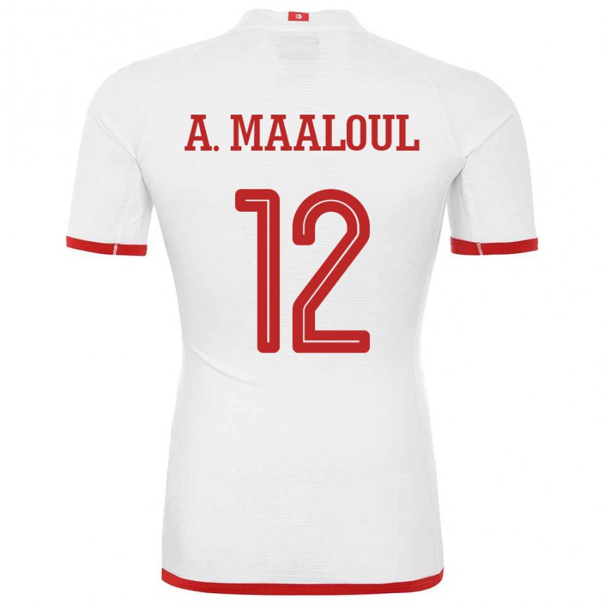 Niño Camiseta Túnez Ali Maaloul #12 Blanco 2ª Equipación 22-24 La Camisa México