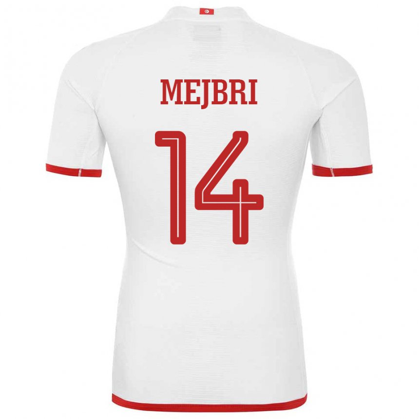 Niño Camiseta Túnez Hannibal Mejbri #14 Blanco 2ª Equipación 22-24 La Camisa México