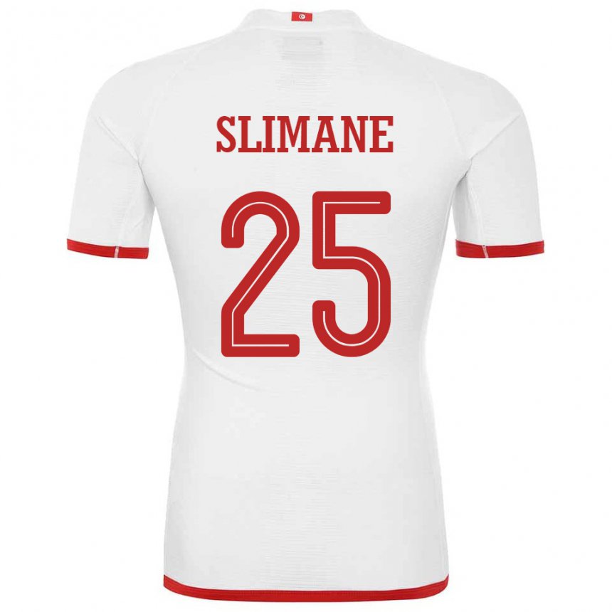 Niño Camiseta Túnez Anis Ben Slimane #25 Blanco 2ª Equipación 22-24 La Camisa México