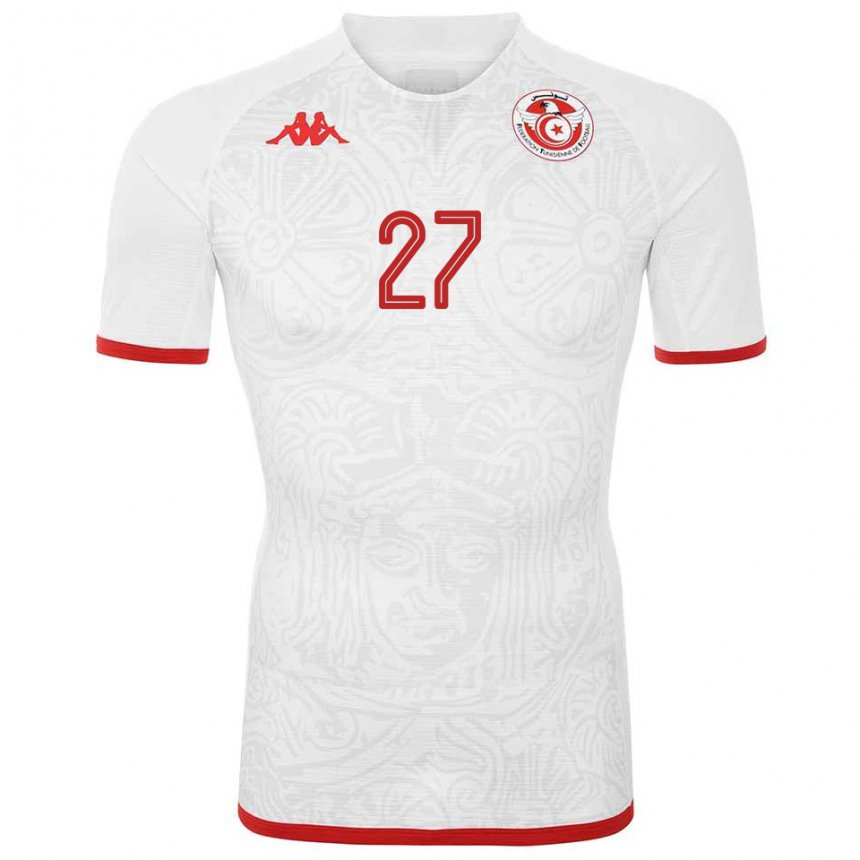 Niño Camiseta Túnez Issam Jebali #27 Blanco 2ª Equipación 22-24 La Camisa México