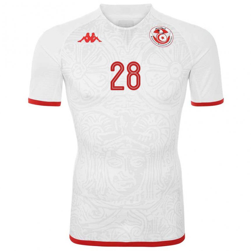 Niño Camiseta Túnez Aissa Laidouni #28 Blanco 2ª Equipación 22-24 La Camisa México