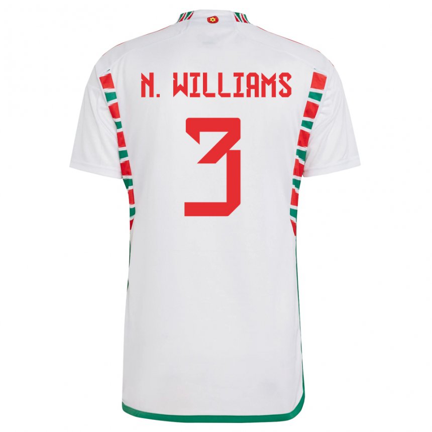 Niño Camiseta Gales Neco Williams #3 Blanco 2ª Equipación 22-24 La Camisa México