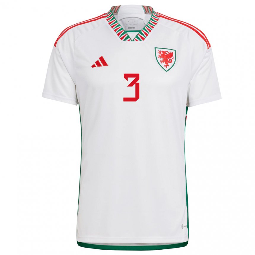 Niño Camiseta Gales Neco Williams #3 Blanco 2ª Equipación 22-24 La Camisa México