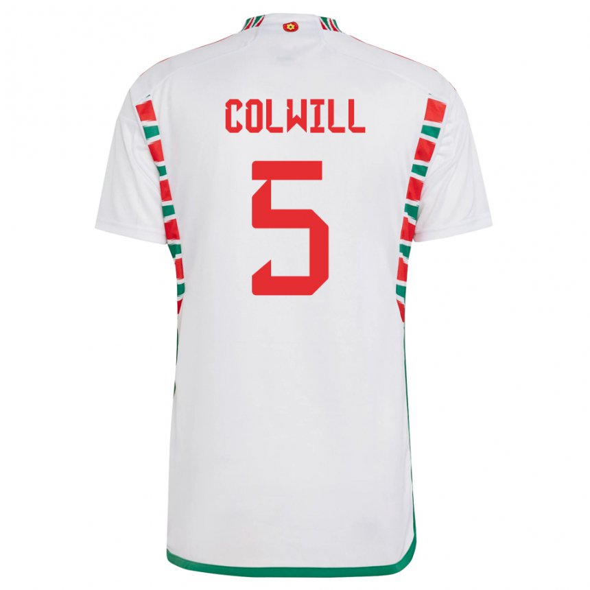 Niño Camiseta Gales Rubin Colwill #5 Blanco 2ª Equipación 22-24 La Camisa México