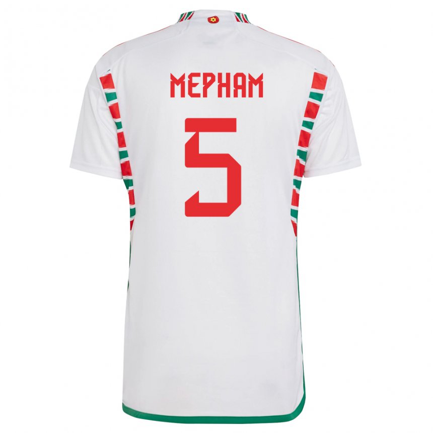 Niño Camiseta Gales Chris Mepham #5 Blanco 2ª Equipación 22-24 La Camisa México