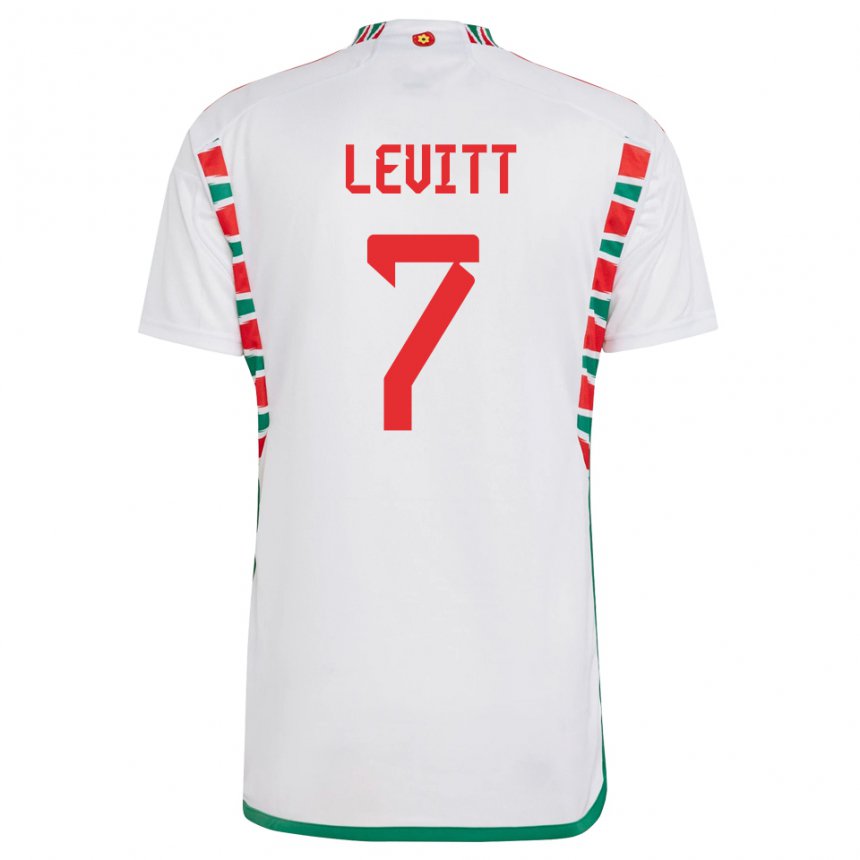 Niño Camiseta Gales Dylan Levitt #7 Blanco 2ª Equipación 22-24 La Camisa México