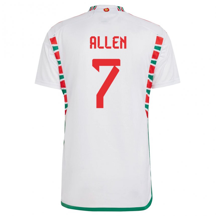 Niño Camiseta Gales Joe Allen #7 Blanco 2ª Equipación 22-24 La Camisa México