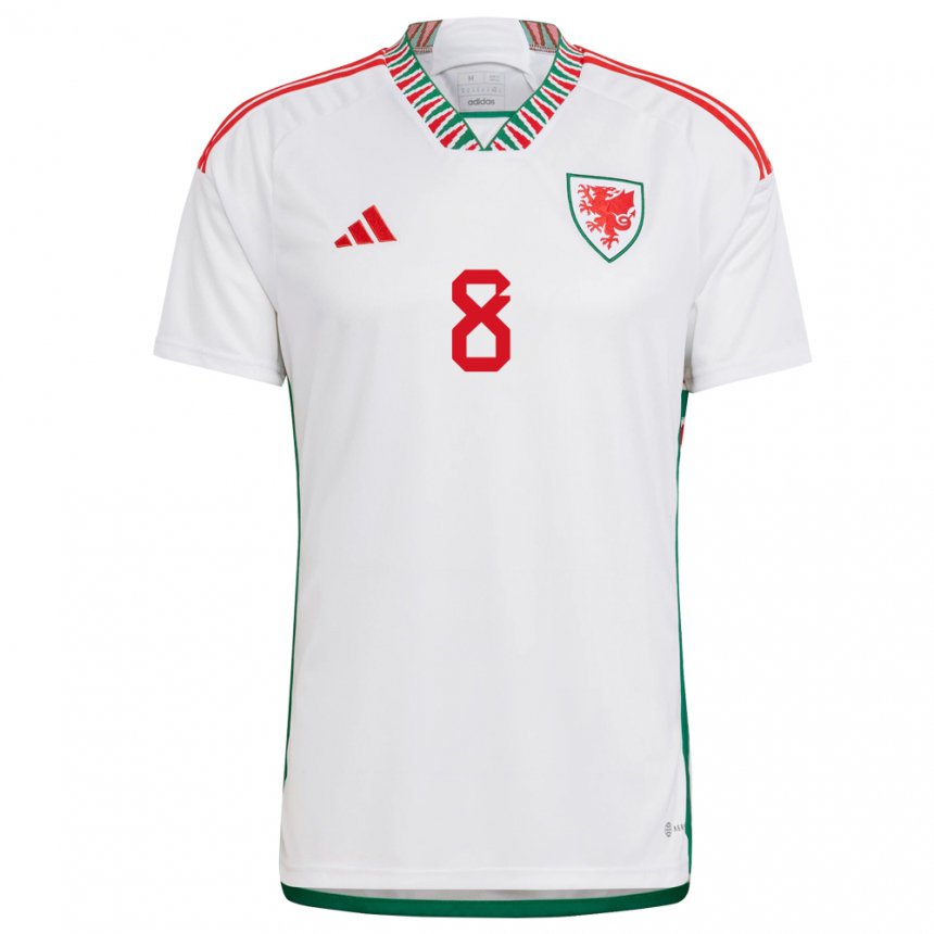 Niño Camiseta Gales Matt Smith #8 Blanco 2ª Equipación 22-24 La Camisa México