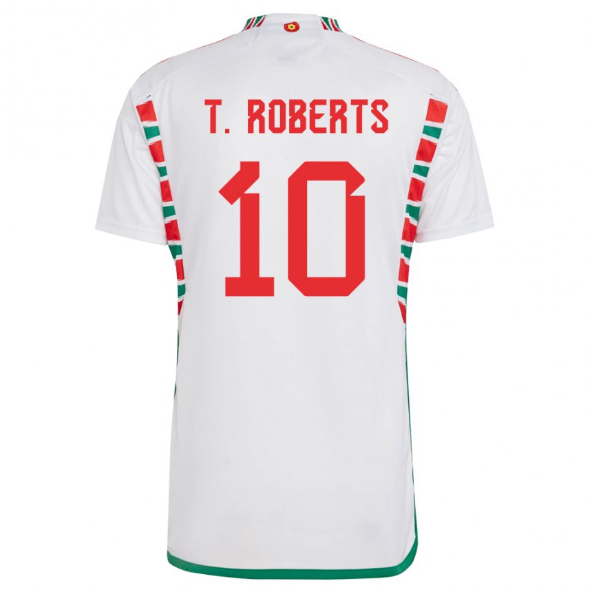 Niño Camiseta Gales Tyler Roberts #10 Blanco 2ª Equipación 22-24 La Camisa México