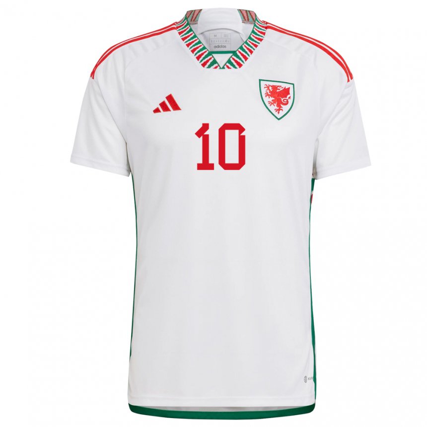 Niño Camiseta Gales Tyler Roberts #10 Blanco 2ª Equipación 22-24 La Camisa México