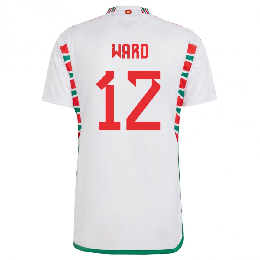 Niño Camiseta Gales Danny Ward #12 Blanco 2ª Equipación 22-24 La Camisa México