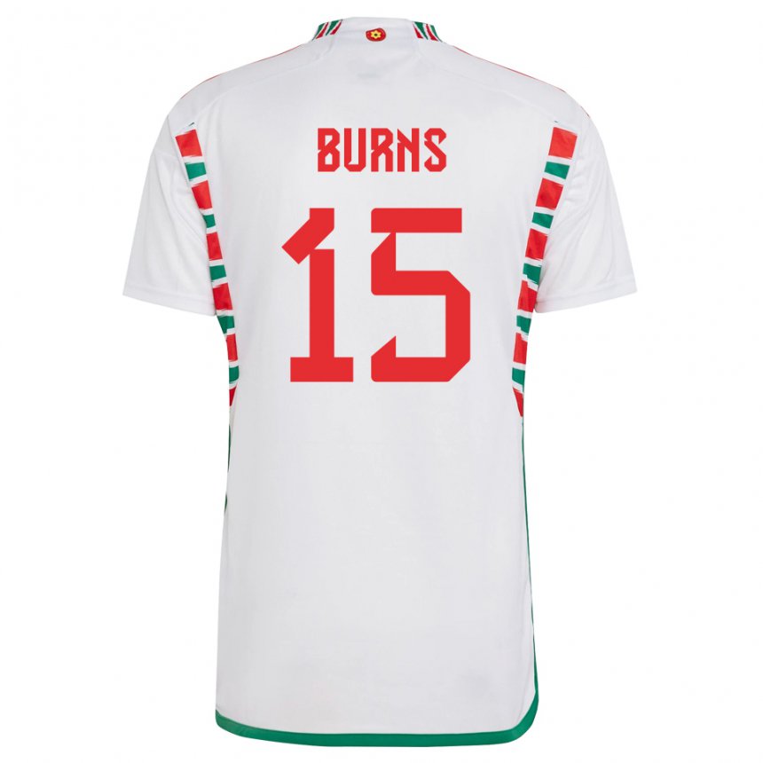 Niño Camiseta Gales Wes Burns #15 Blanco 2ª Equipación 22-24 La Camisa México