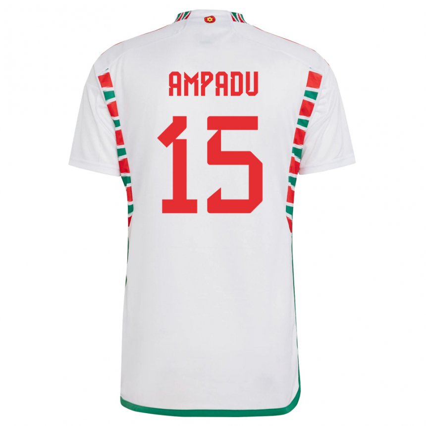 Niño Camiseta Gales Ethan Ampadu #15 Blanco 2ª Equipación 22-24 La Camisa México