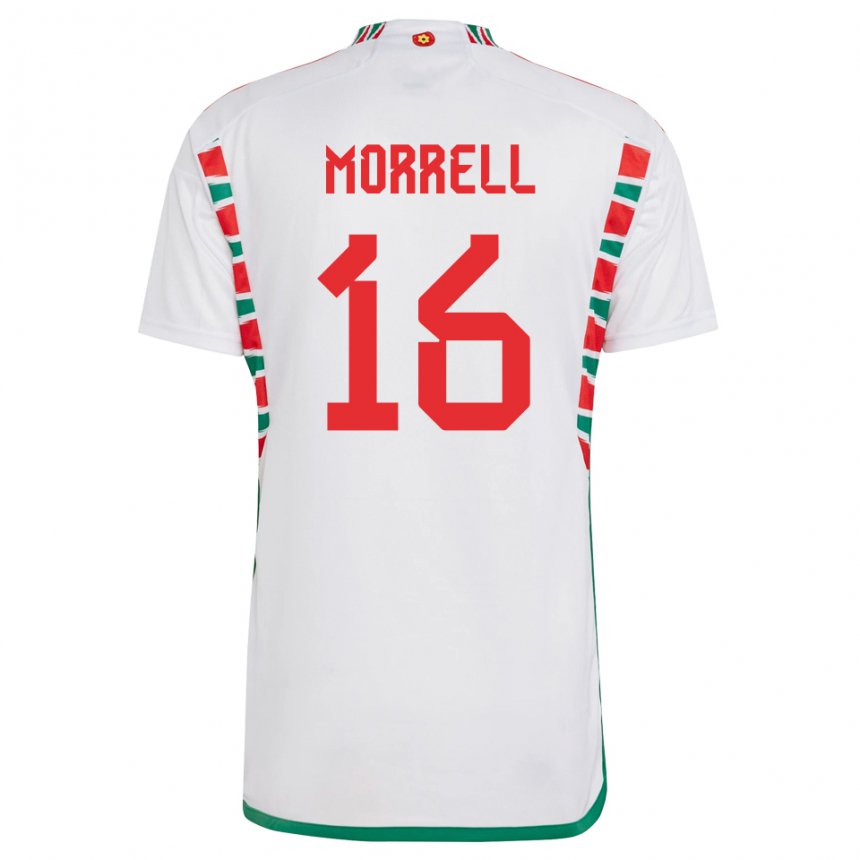 Niño Camiseta Gales Joe Morrell #16 Blanco 2ª Equipación 22-24 La Camisa México