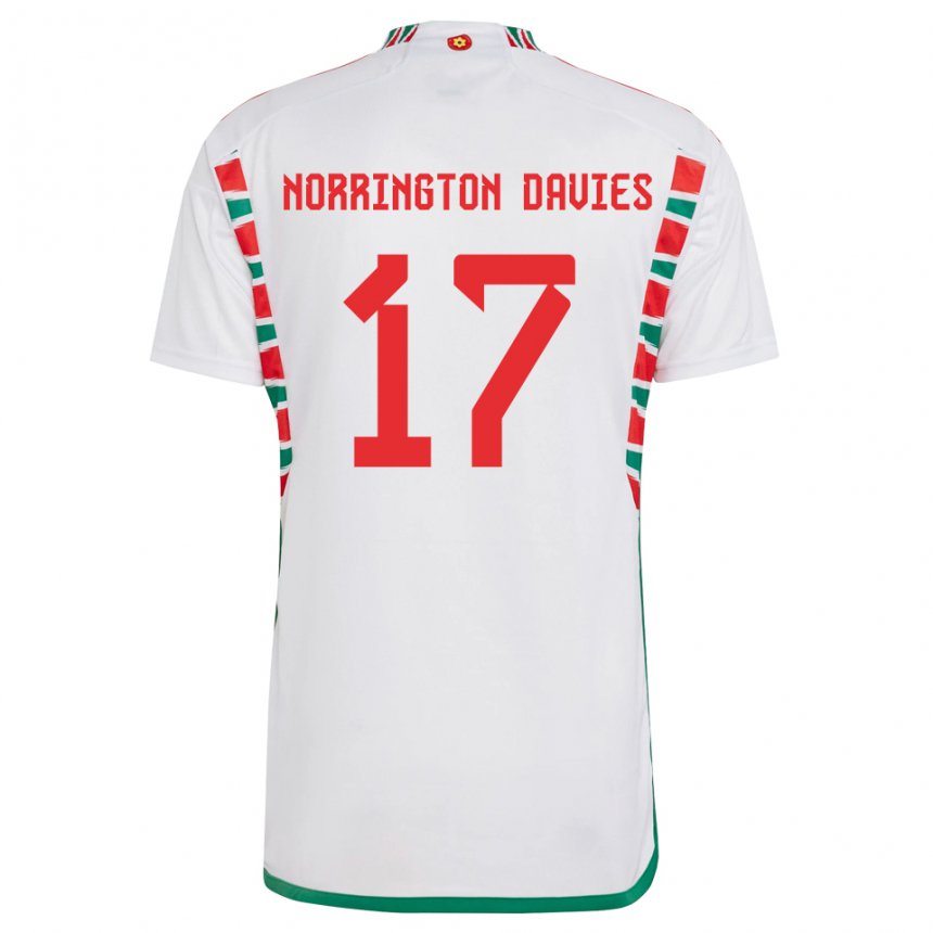 Niño Camiseta Gales Rhys Norrington Davies #17 Blanco 2ª Equipación 22-24 La Camisa México