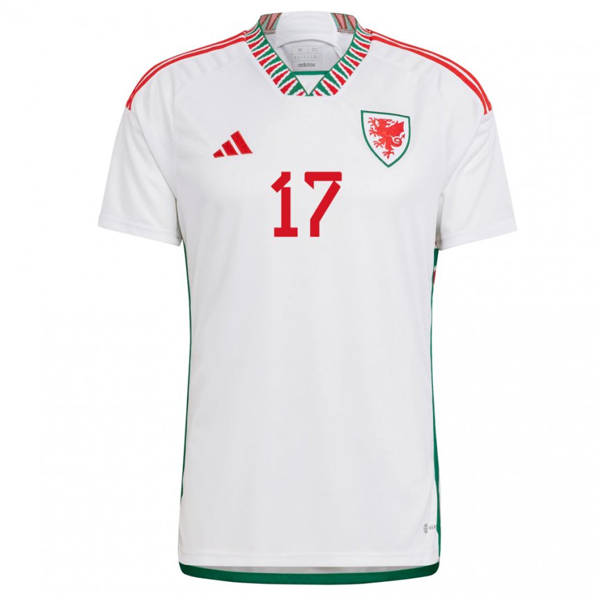 Niño Camiseta Gales Rhys Norrington Davies #17 Blanco 2ª Equipación 22-24 La Camisa México