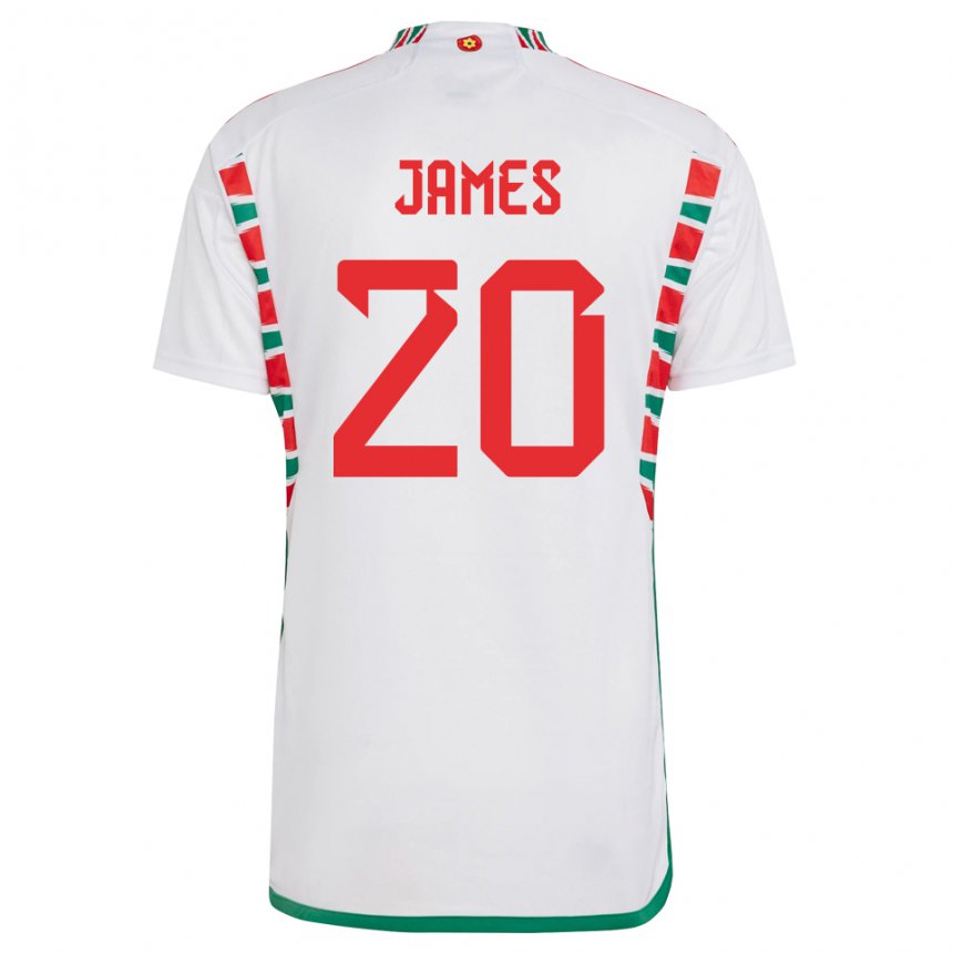 Niño Camiseta Gales Daniel James #20 Blanco 2ª Equipación 22-24 La Camisa México