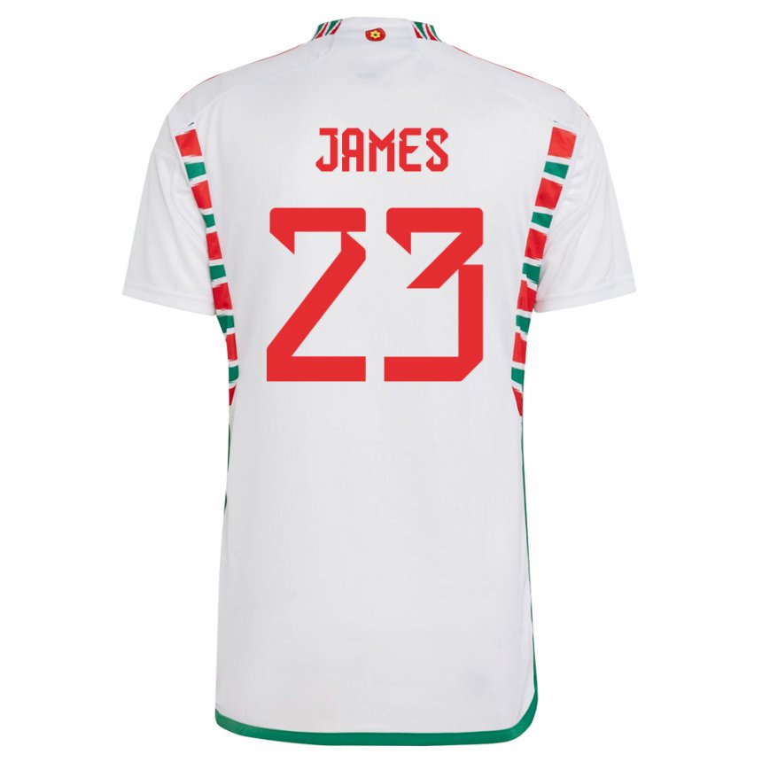 Niño Camiseta Gales Jordan James #23 Blanco 2ª Equipación 22-24 La Camisa México