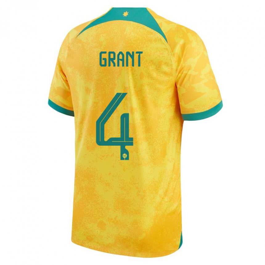 Hombre Camiseta Australia Rhyan Grant #4 Dorado 1ª Equipación 22-24 La Camisa México