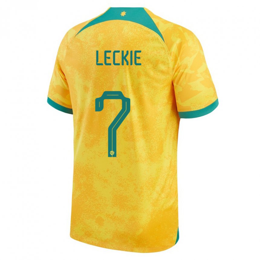 Hombre Camiseta Australia Mathew Leckie #7 Dorado 1ª Equipación 22-24 La Camisa México