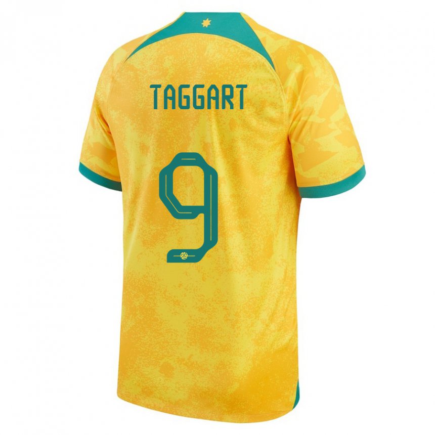 Hombre Camiseta Australia Adam Taggart #9 Dorado 1ª Equipación 22-24 La Camisa México