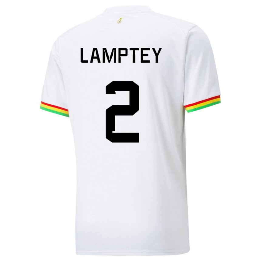 Hombre Camiseta Ghana Tariq Lamptey #2 Blanco 1ª Equipación 22-24 La Camisa México