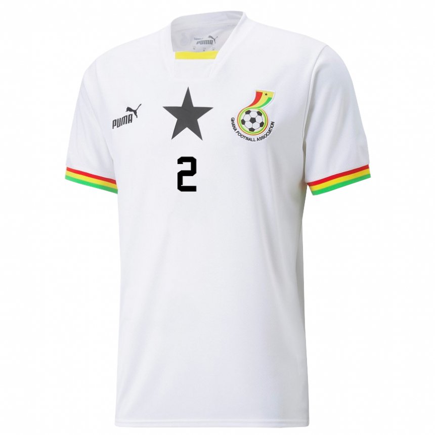 Hombre Camiseta Ghana Tariq Lamptey #2 Blanco 1ª Equipación 22-24 La Camisa México