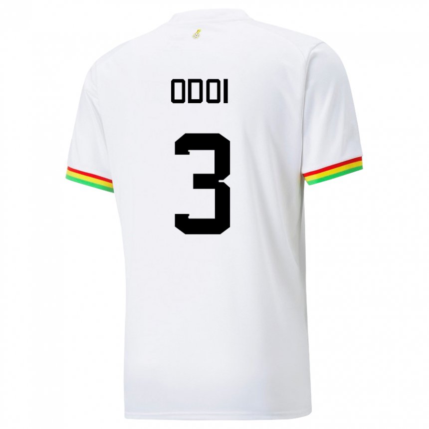 Hombre Camiseta Ghana Denis Odoi #3 Blanco 1ª Equipación 22-24 La Camisa México