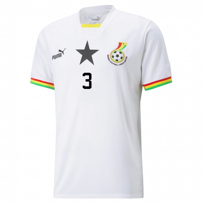 Hombre Camiseta Ghana Denis Odoi #3 Blanco 1ª Equipación 22-24 La Camisa México